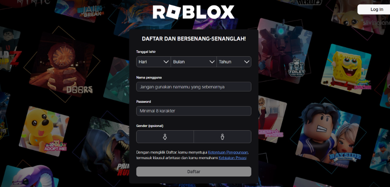 Bergabunglah dengan jutaan orang bertualang di dunia Roblox. Sumber: Roblox.